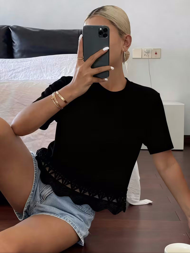 Damen Kurzarmshirt, trendig- spontan