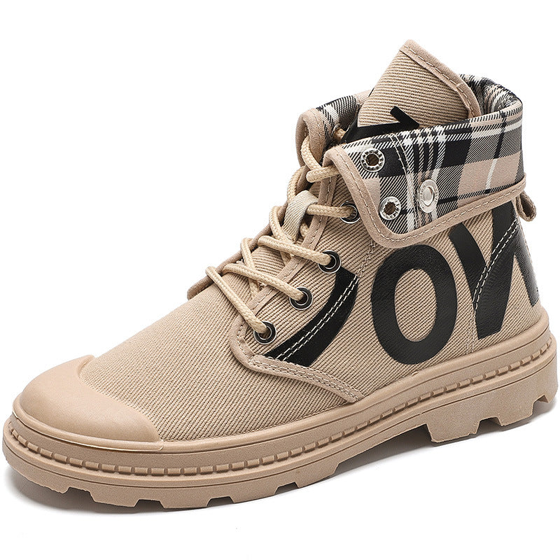 Women's New All-match High-top Canvas Short Boots