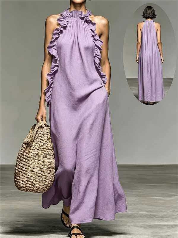 Ärmelloses Maxikleid im Resort-Stil, ideal für viele Anlässe