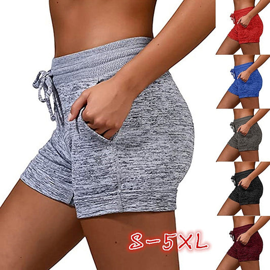 Damen-Shorts, schnell trocknende Stretch-Sporthosen mit Spitze