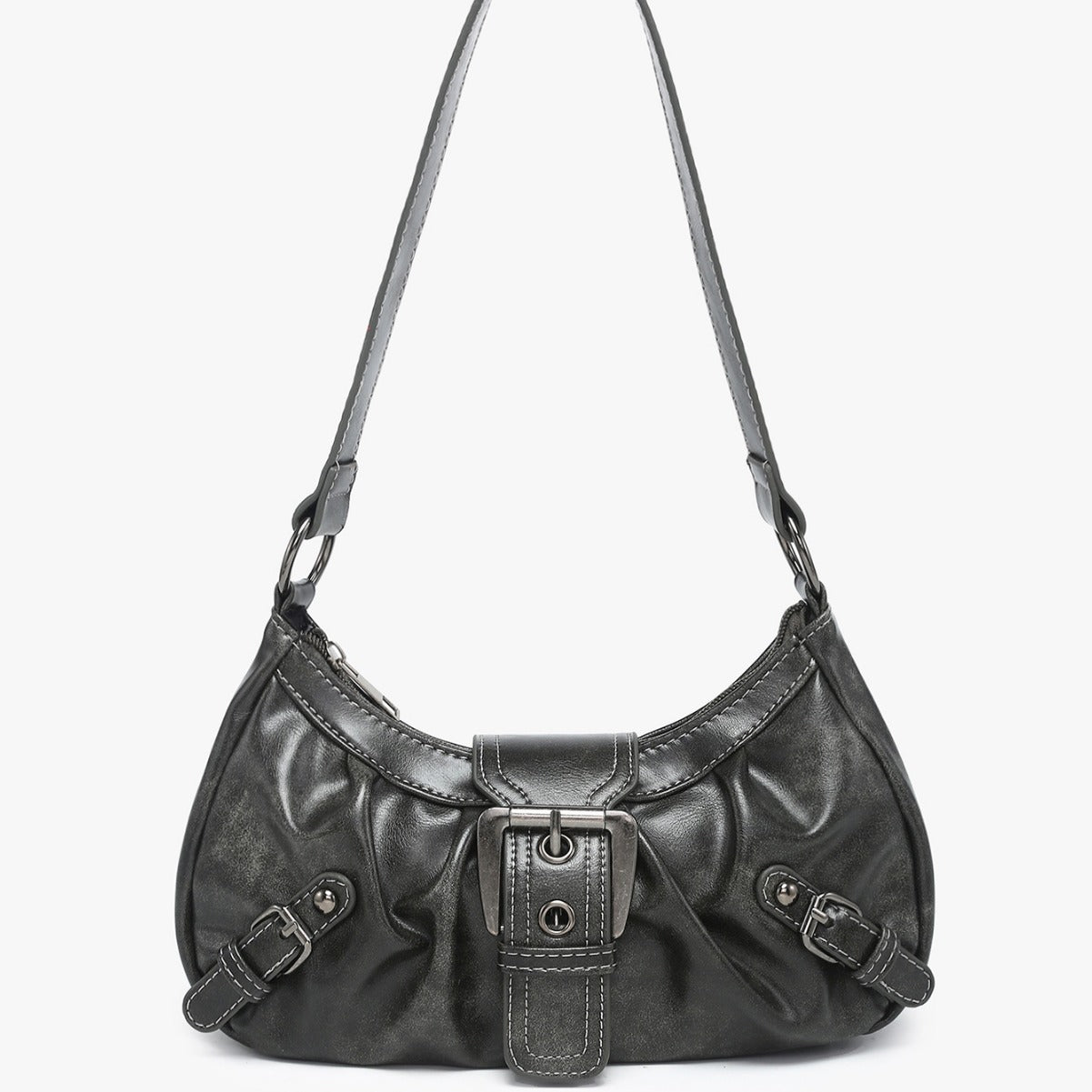 Women's shoulder bag made of two-tone imitation leather