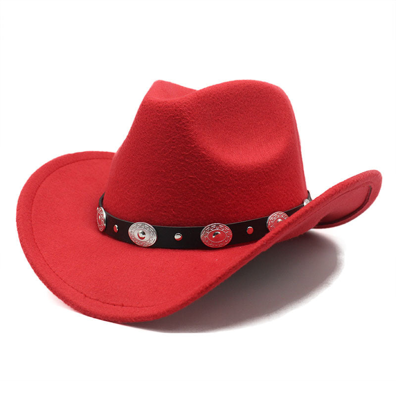 Hat Minority Style Woolen Western Cowboy, Cowgirl Hats Men's And Women's Couple Hats