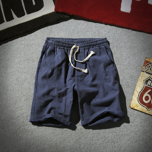 Men's leisure short beach pants made of Japanese linen