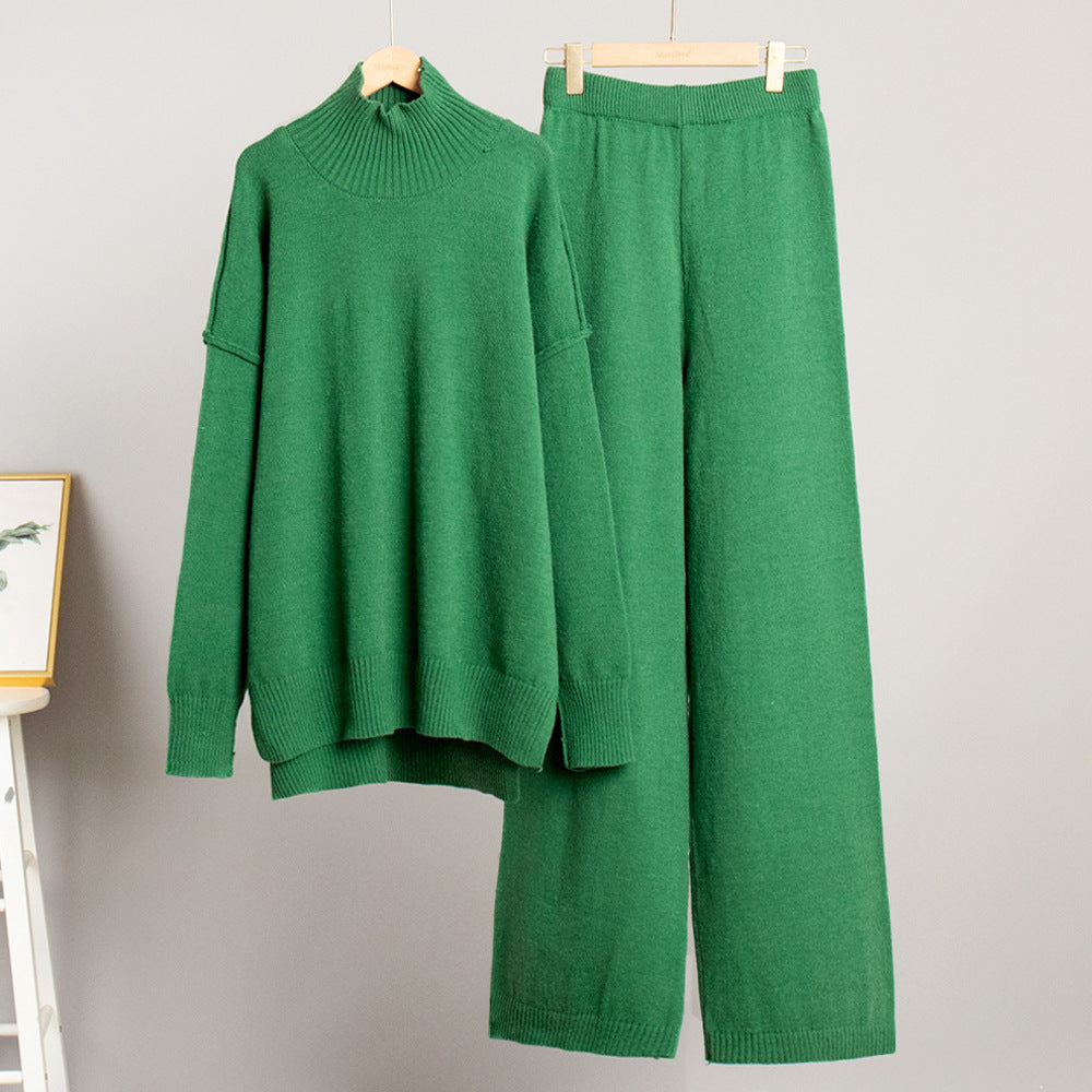 Women's Loose Casual Lazy Thickened Knitting Trousers Suit