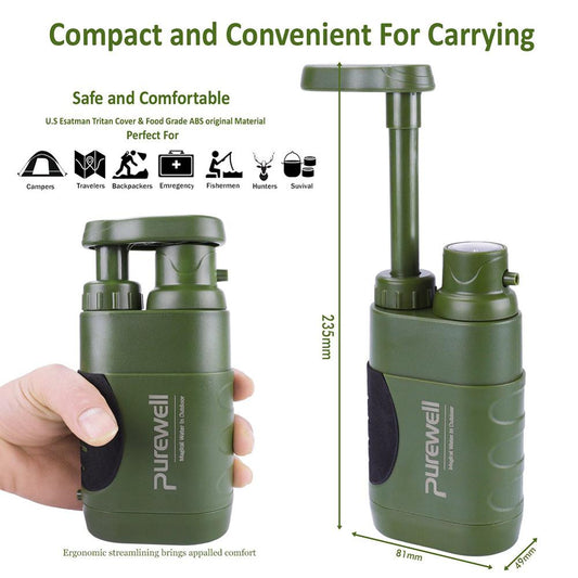Camping Outdoor Multi-Stage Water Filter for Emergency Wilderness
