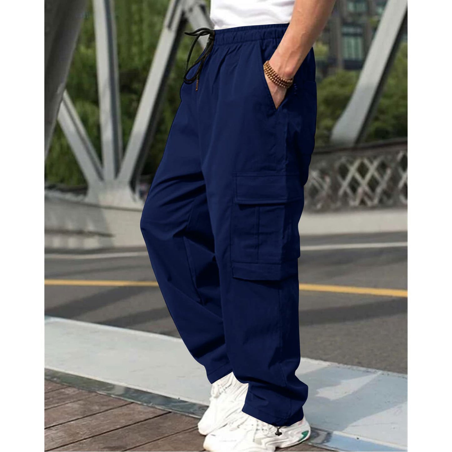 Men Fashion Loose Straight Casual Trousers