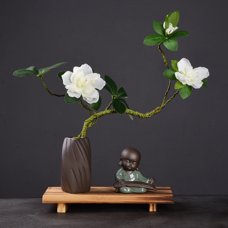 Porcelain Little Monk Tea Pet Ceramic TV Cabinet