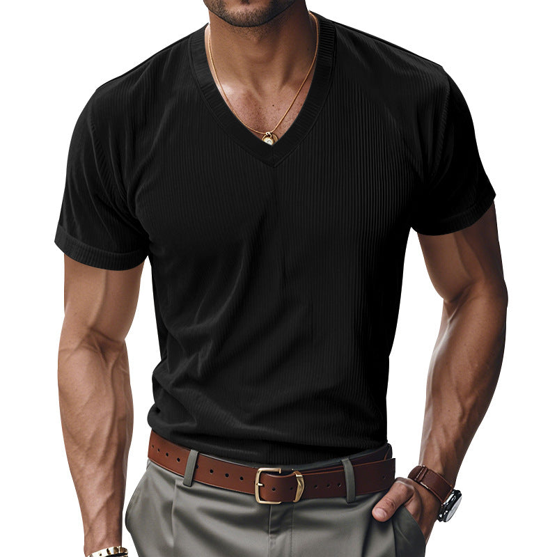 T-Shirt mit V-Ausschnitt und kurzen Ärmeln