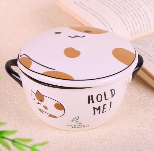 Porcelain new cartoonpottery bowl creative tableware instant noodles household instant noodle bowl lunch box factory wholesale