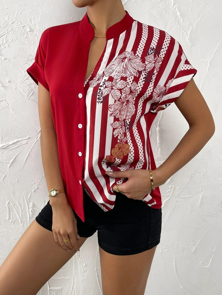 Women's Summer Button Cardigan Short Sleeve Shirt