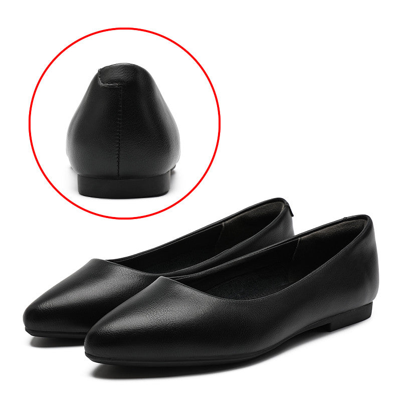 Damenschuhe Klassisch Leder Arbeitsschuhe Damen Schwarz (Absatz Chamäleon Auswahl)