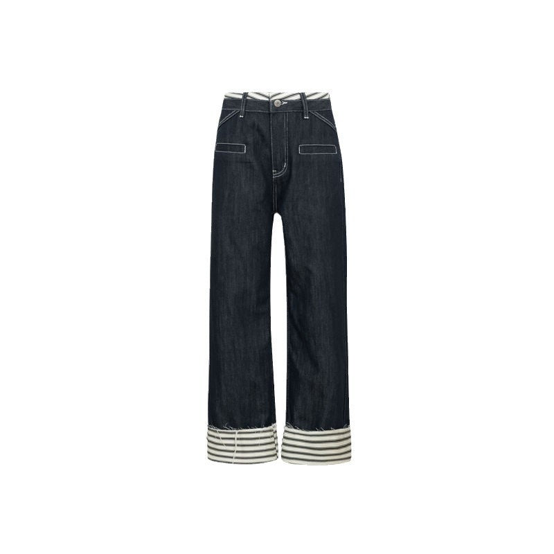 Women's Striped Wide-leg Jeans For Women