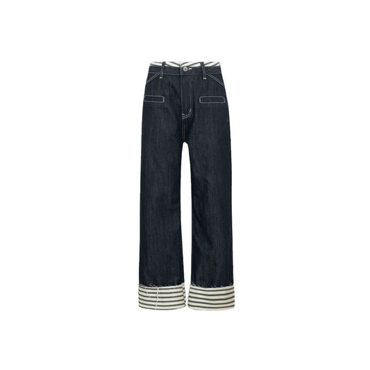 Women's Striped Wide-leg Jeans For Women