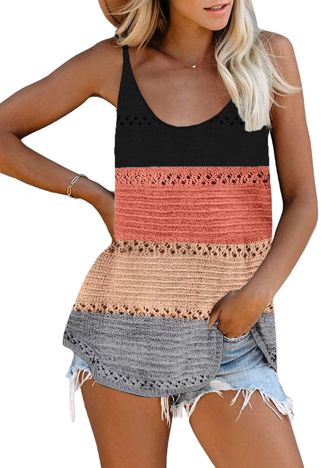 Women's Loose Camisole Knit Beach Hot-Top Bohemia Beachwear