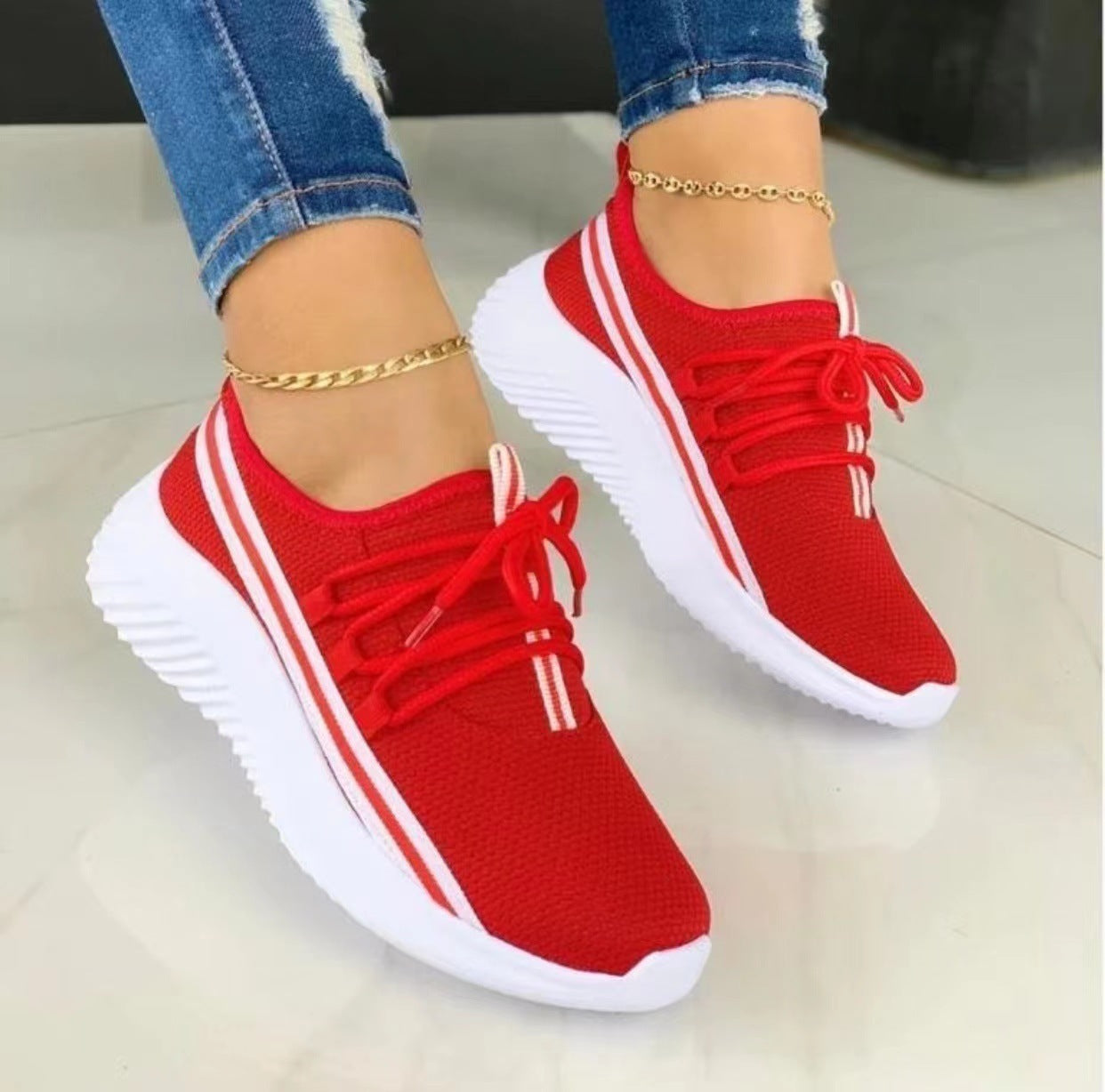 Women Stripe Sneakers Sports Shoes