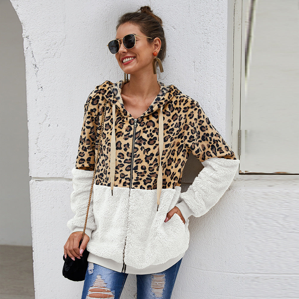 Women's Leopard patch coat