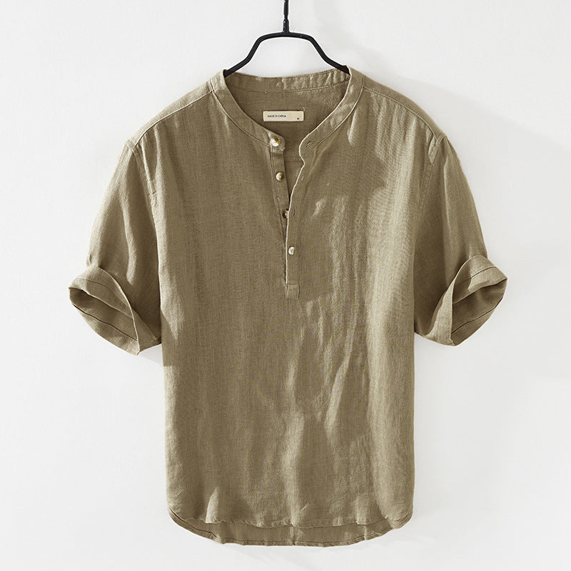 Men Cotton linen shirt with sleeves