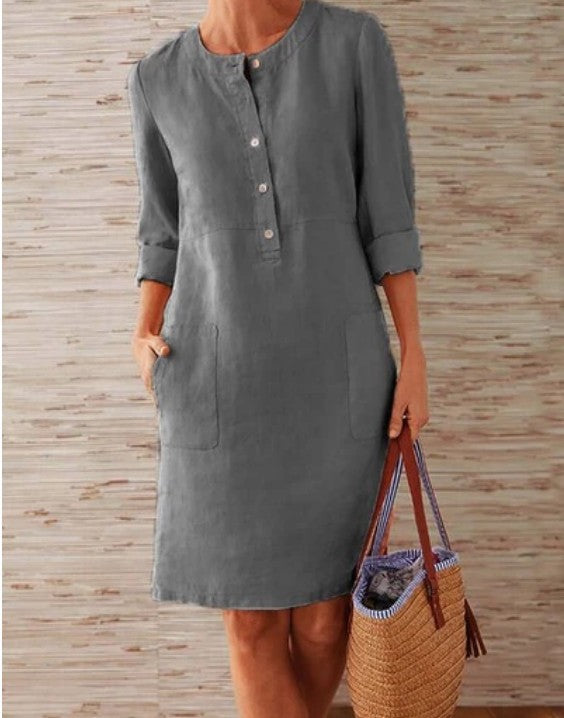 Women's casual dress with long sleeves for spring autumn is timeless - classic and for all ages