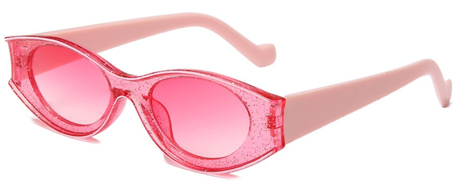 Damen Cat Eye Retro Ovale Punktlack-Sonnenbrille