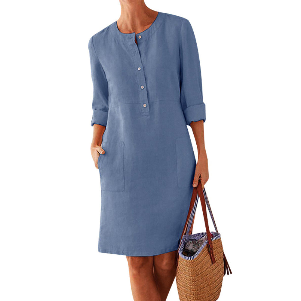 Women's casual dress with long sleeves for spring autumn is timeless - classic and for all ages