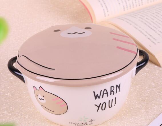 Porcelain new cartoonpottery bowl creative tableware instant noodles household instant noodle bowl lunch box factory wholesale