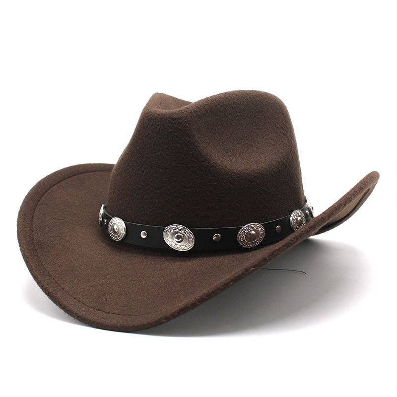 Hat Minority Style Woolen Western Cowboy, Cowgirl Hats Men's And Women's Couple Hats