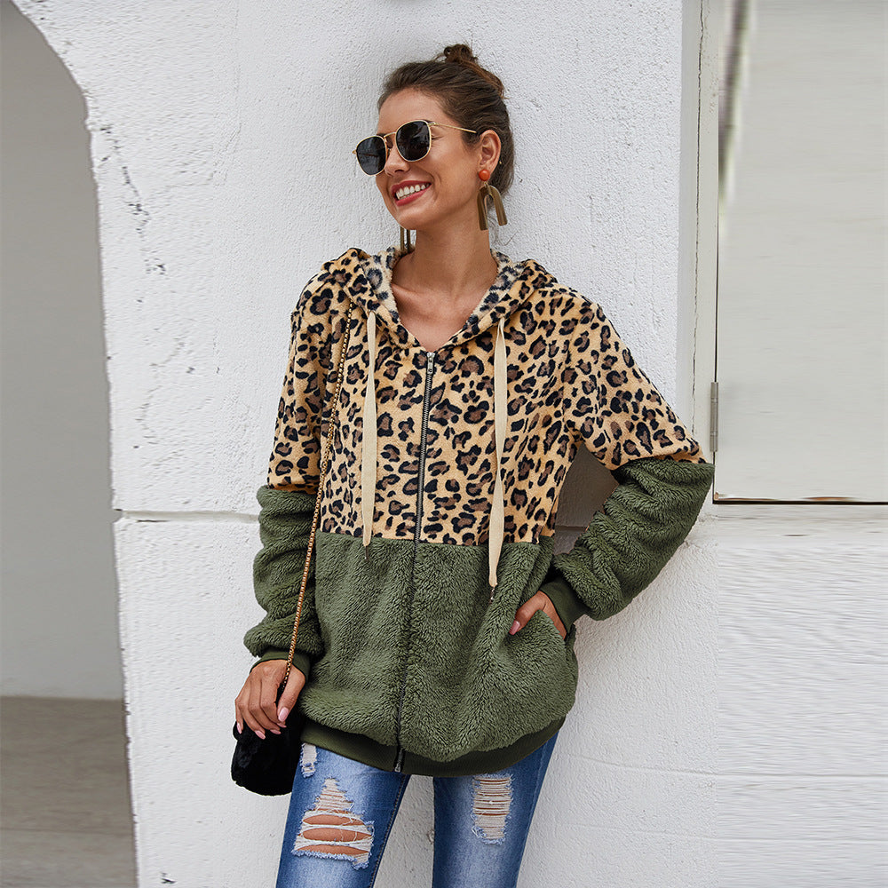 Women's Leopard patch coat