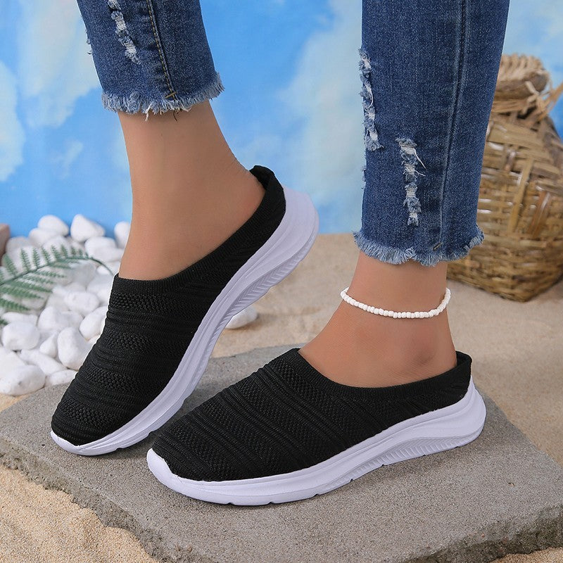 Women mesh half slippers summer comfortable leisure shoes