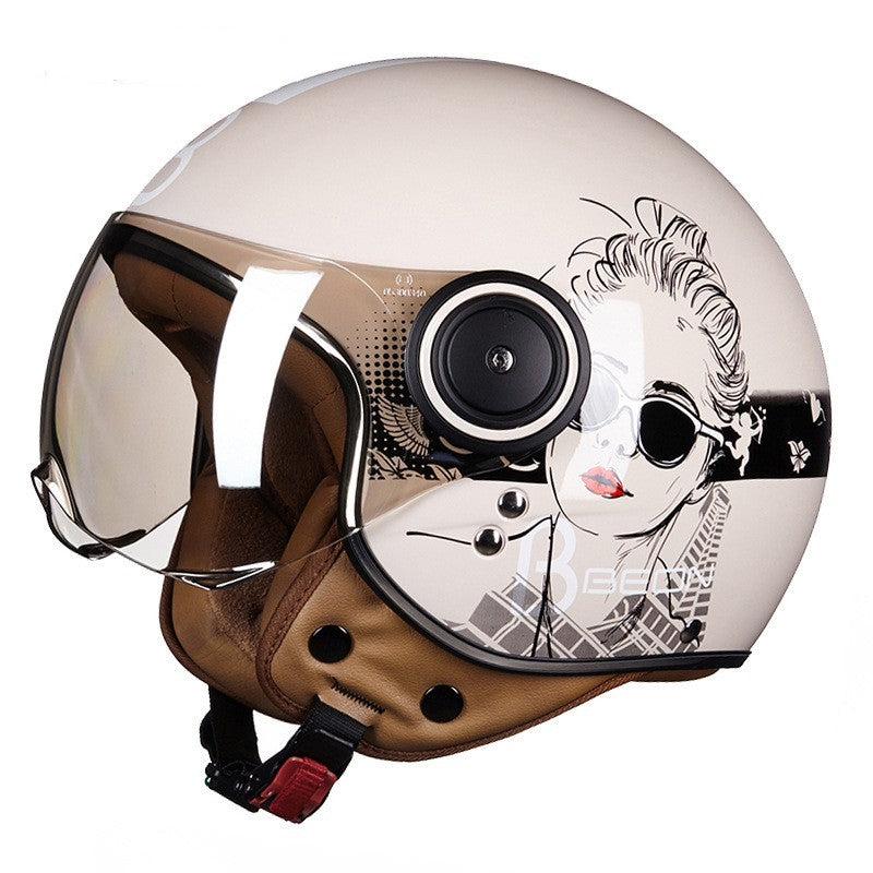 Electric scooter half helmet Lightweight, half-covered retro helmet