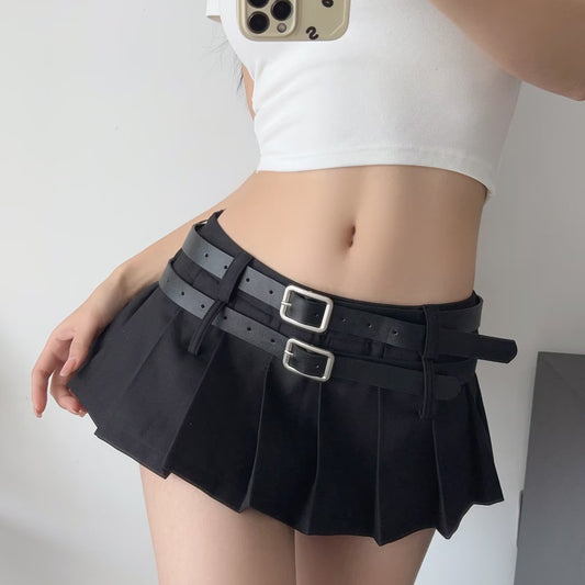 Women's skirt short and sexi with two belts