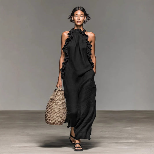 Ärmelloses Maxikleid im Resort-Stil, ideal für viele Anlässe