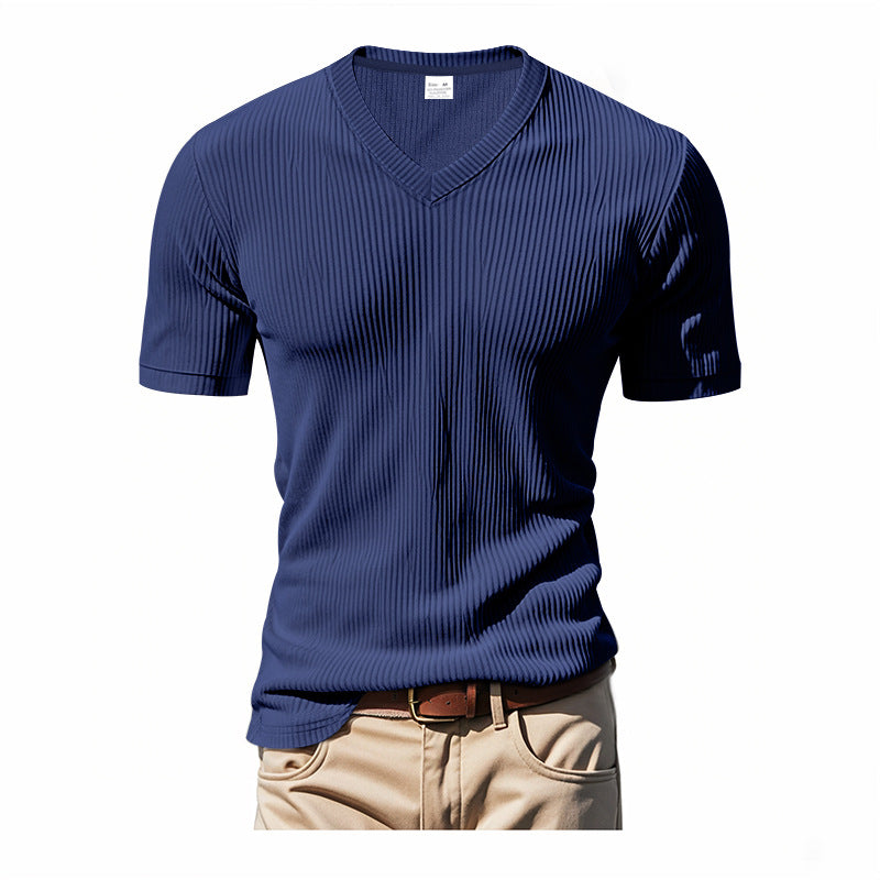 T-Shirt mit V-Ausschnitt und kurzen Ärmeln