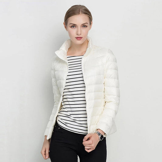 Damen Slim-Daunenjacke mit Stehkragen