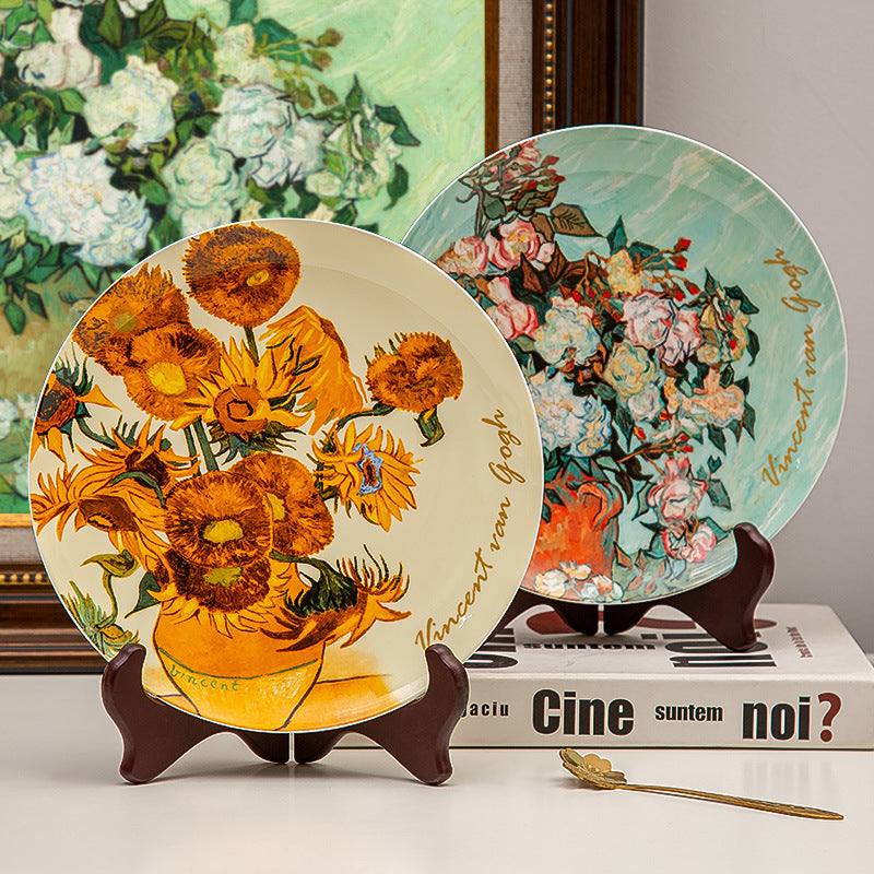 Teller aus Bone China mit Van Gogh-Design, 20,3 cm