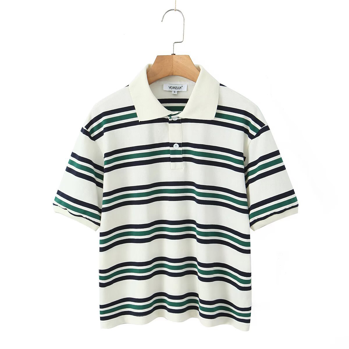 Pure cotton polo shirt with contrast stripe