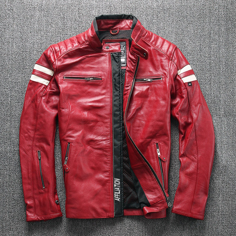 Men Motorcycle-Racing Leather-Jacket