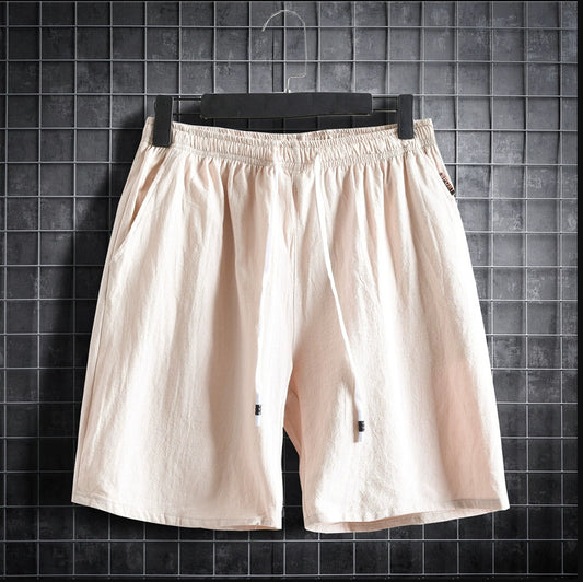 Herrenhose Sommer Baumwolle und Leinen lässige lockere Shorts