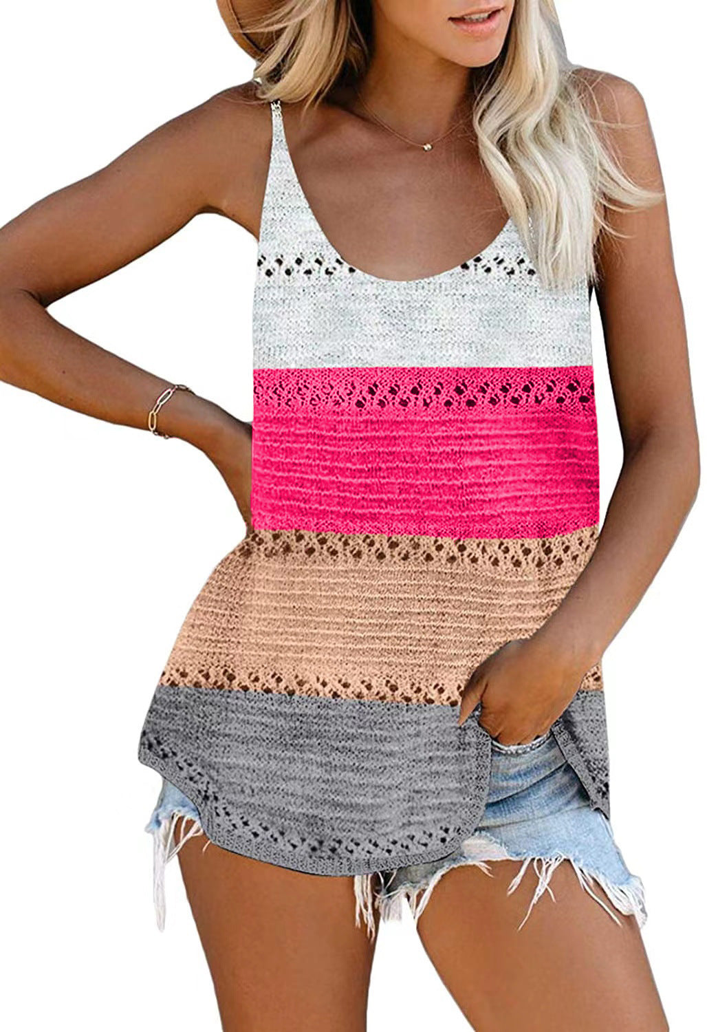 Women's Loose Camisole Knit Beach Hot-Top Bohemia Beachwear