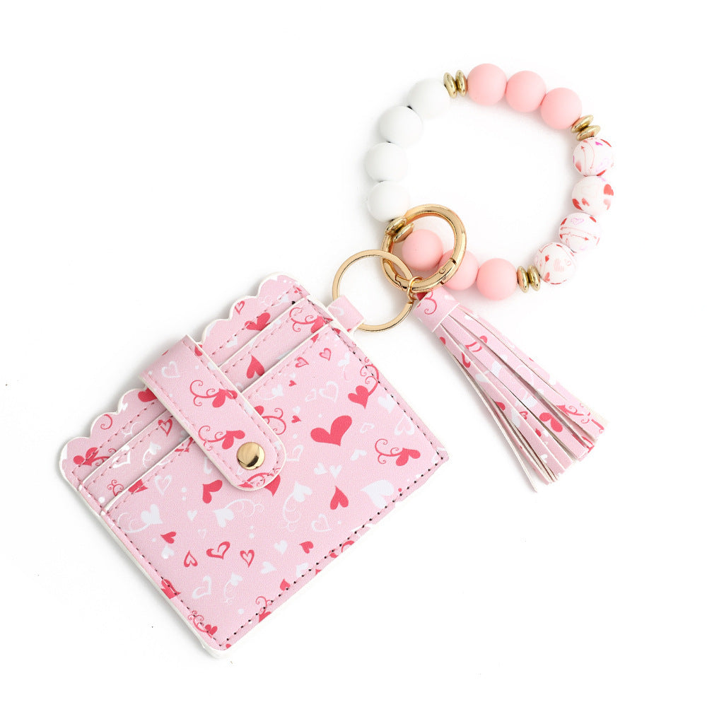 Women's Wallet Love Polyurethane Card Holder Silica Gel Key Chain