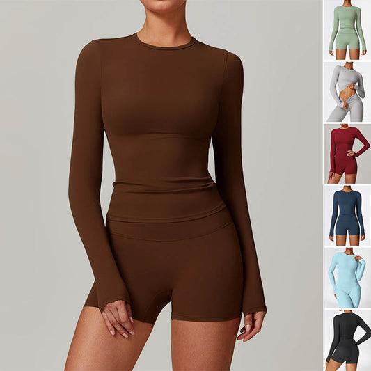 Women's Slim Long Sleeve Pullover Top Yoga Fashion Fitness Sports