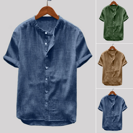 Men's Solid color cotton shirt