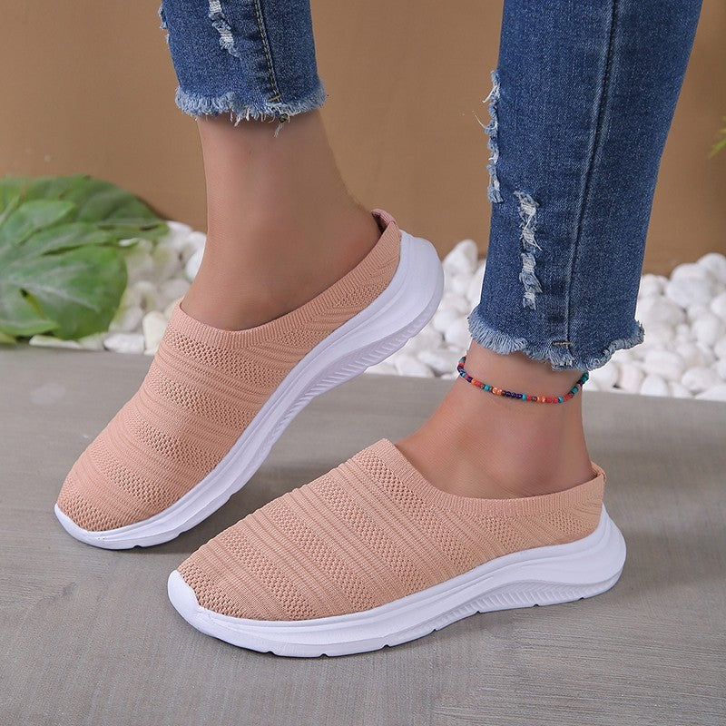 Women mesh half slippers summer comfortable leisure shoes