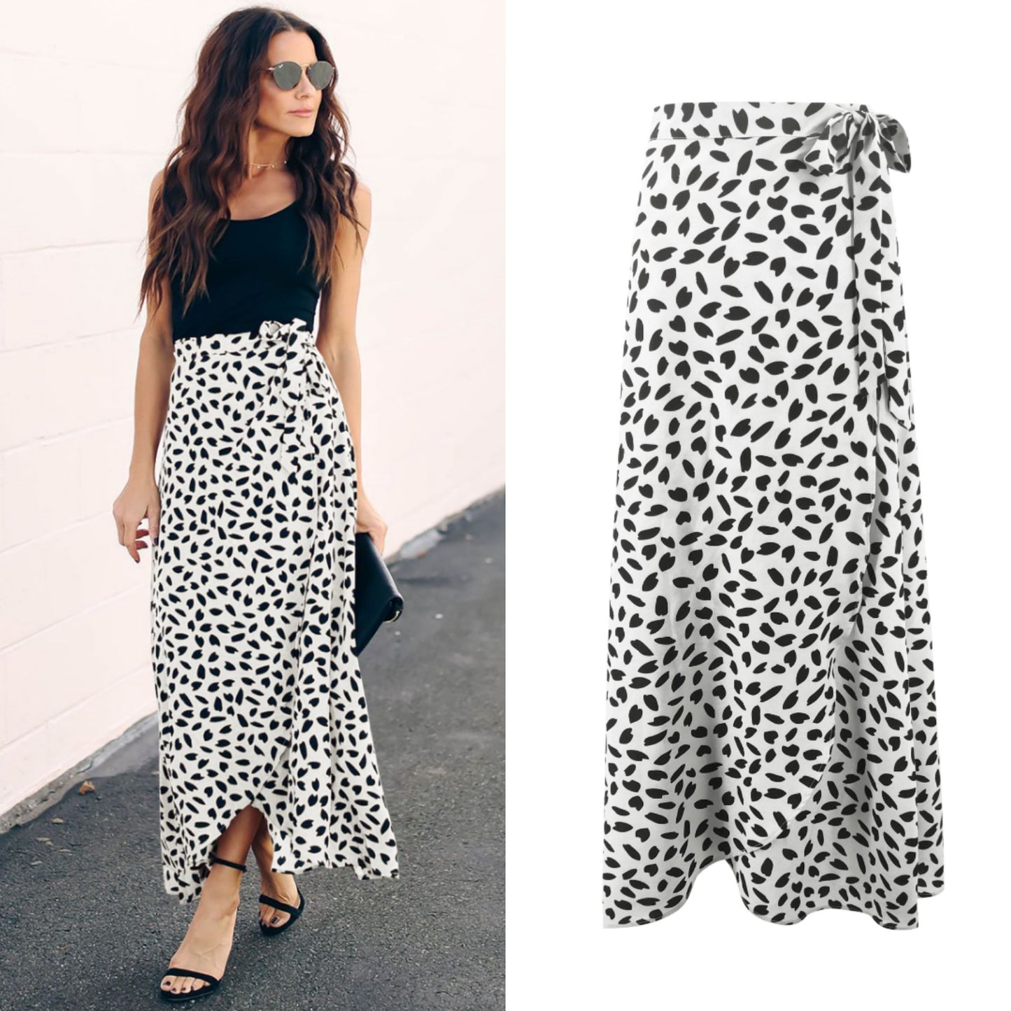 Women Leopard print long loose skirt