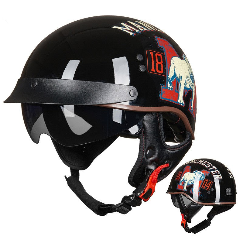 Damen Racing Retro Motorrad Atmungsaktiv Helm Unisex