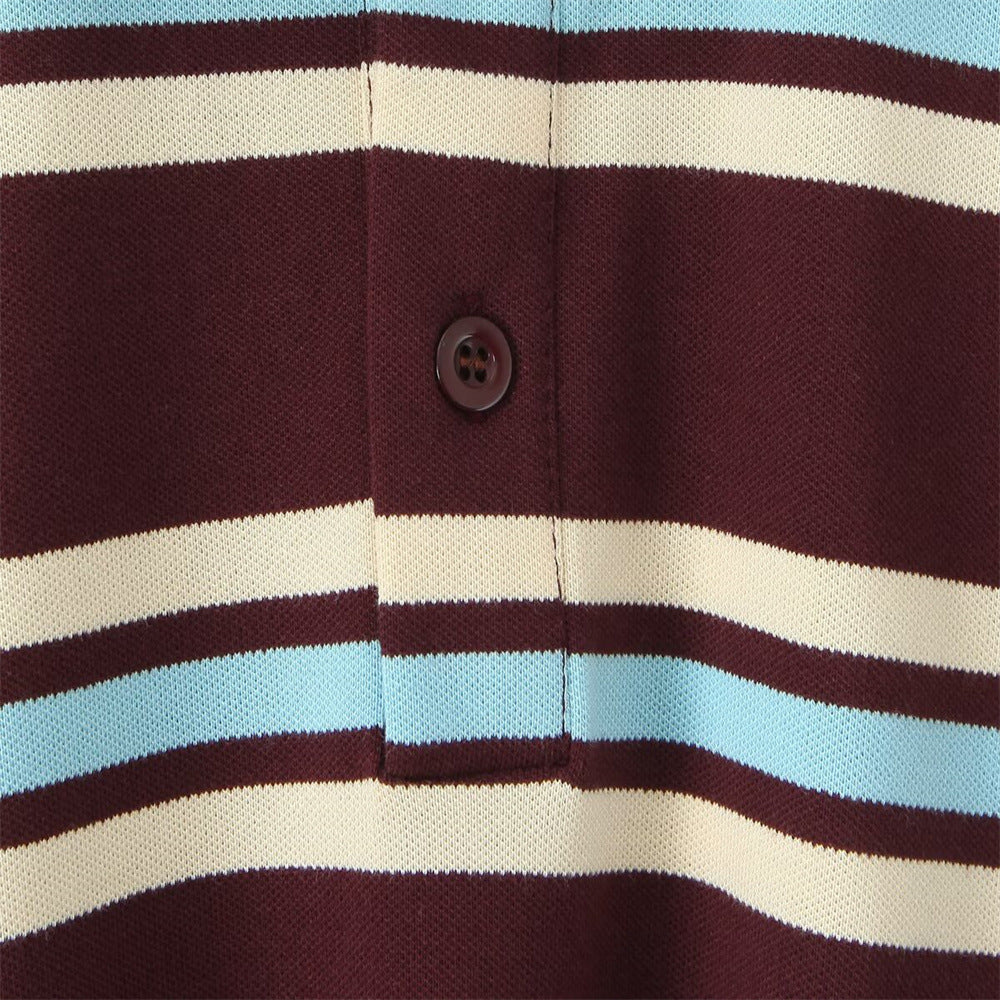Pure cotton polo shirt with contrast stripe