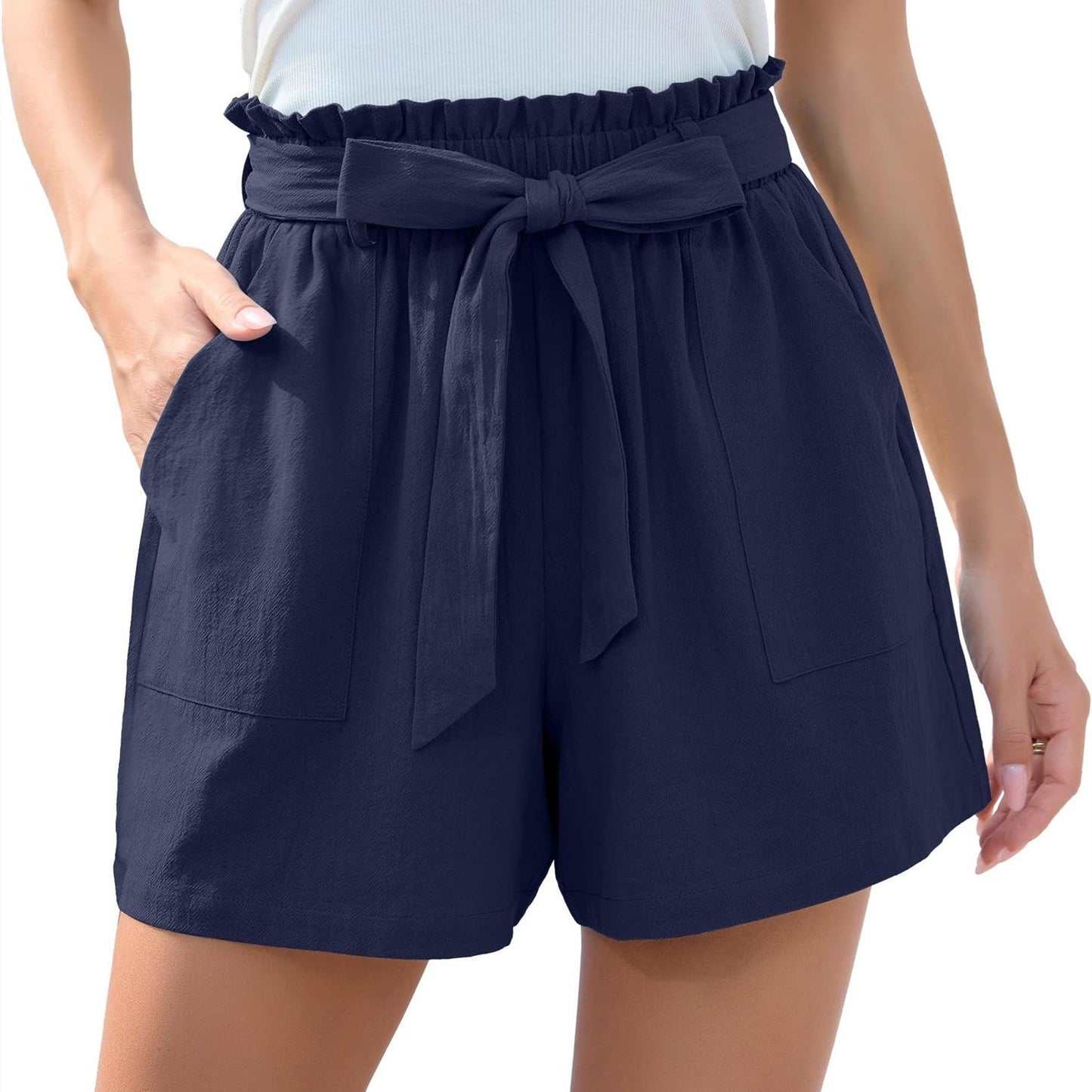 Damenmode Shorts Sommer Strandhose mit Taschen