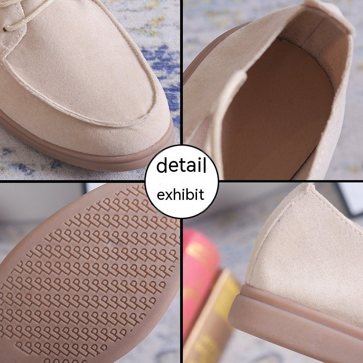 Women's Slip-on Flat Bottom Casual Retro Small Leather Shoes