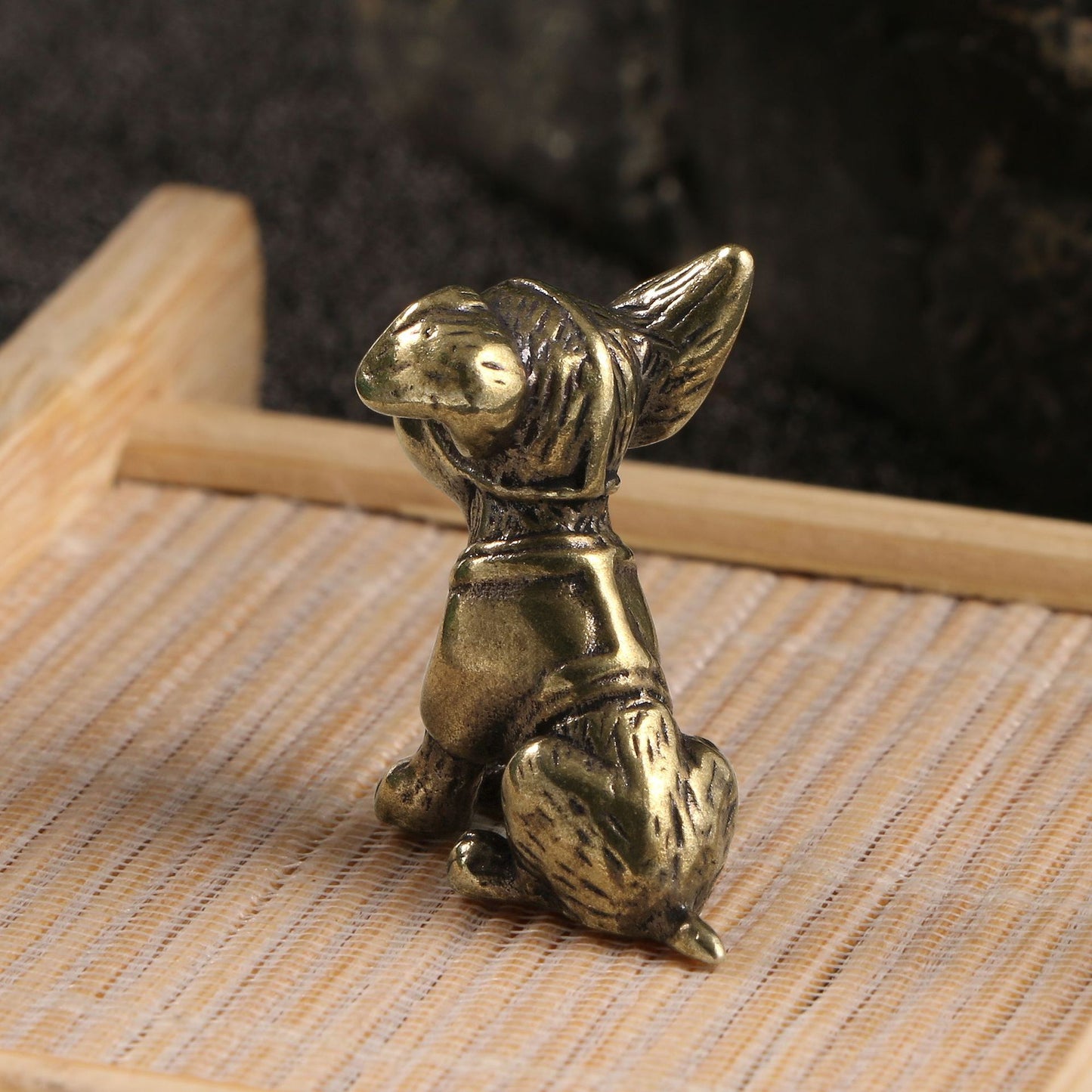 Handmade Bronze Statue Solid Puppy Brass Ornaments