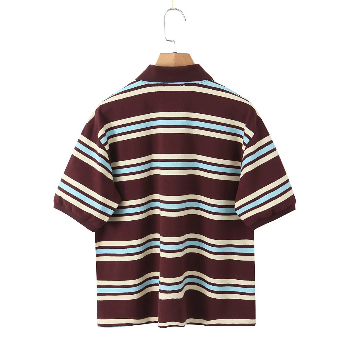Pure cotton polo shirt with contrast stripe
