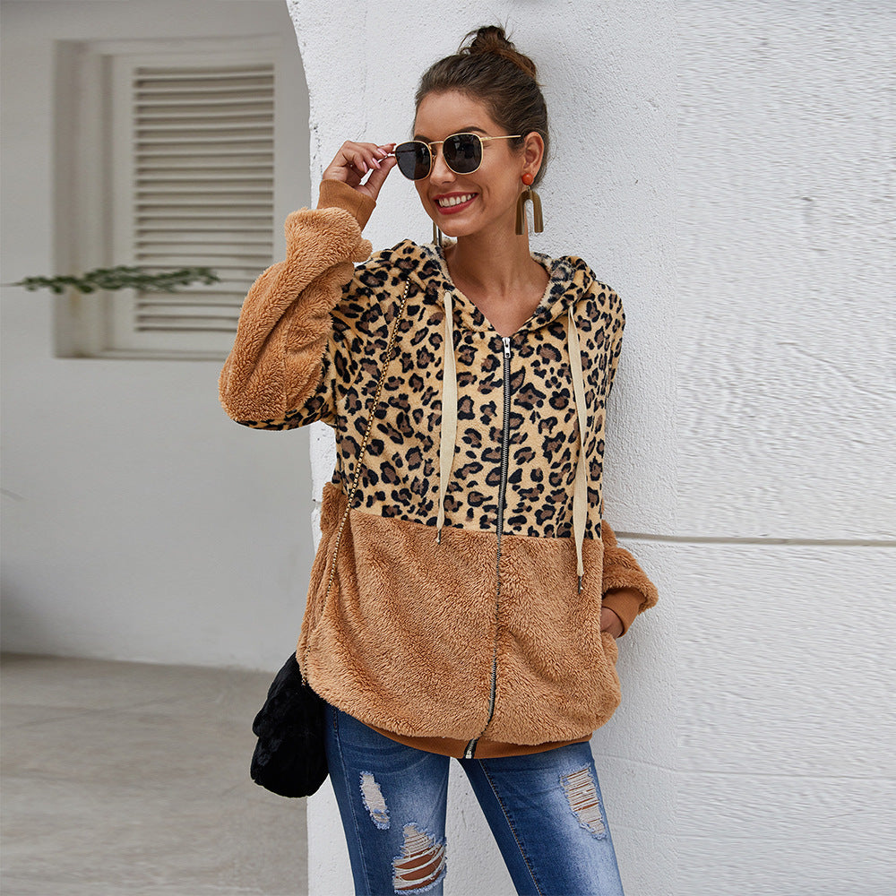 Women's Leopard patch coat